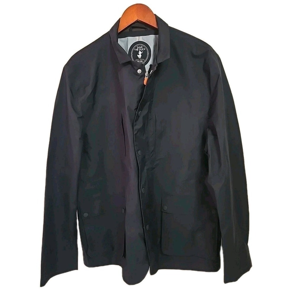 Save The Duck Men's 2XL Black Pro-Tech Rain Jacket Waterproof Breathable Shell